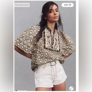 Anthropologie Floral Patterned Women's Blouse